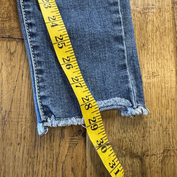 KanCan Skinny Jeans Mid Rise Stretch Distressed Womens Sz 28 Raw Hem SP1342-1 - Picture 5 of 7